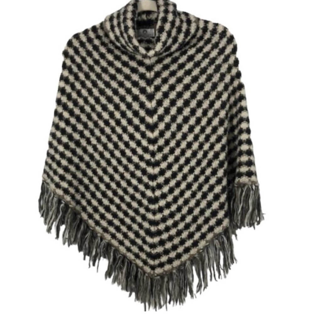 Big Buddha Cowl Neck Knit Poncho